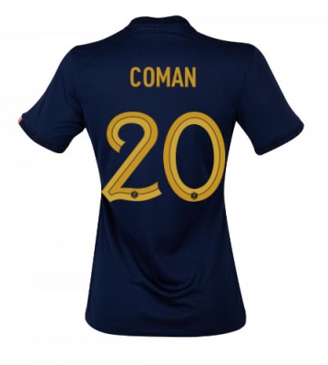 France Kingsley Coman #20 Replica Home Stadium Shirt for Women World Cup 2022 Short Sleeve